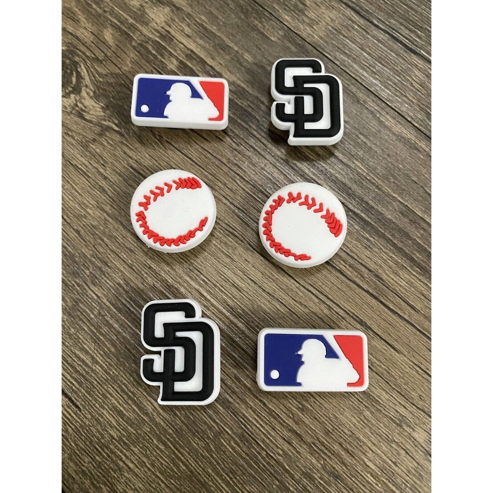 San Diego Padres Baseball Team Charm For Crocs Shoe Charms - 6 Pieces